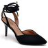 8916 Scarpin Salto Médio Nobuck com Amarração Preto 