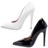 Kit com 2 Pares de Scarpin Salto Alto Verniz Branco/Preto