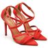 7911 Sandália Bico Folha Salto Alto Fino Tiras Finas Vermelho