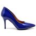 Scarpin Salto Médio Verniz Azul Klein