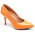 Scarpin Salto Médio Fino Verniz Laranja