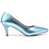 Scarpin Salto Baixo Metalizado Celeste 