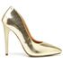 SSA Scarpin Salto Alto Metalizado Lagarto Dourado