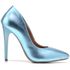  Scarpin Salto Alto Metalizado Met Celeste 