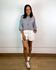 Blusa Oversized Listrado Cinza