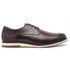 Sapato Social Oxford Derby Masculino Casual em Couro Sola Branca Café