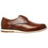 Sapato Social Oxford Derby Masculino Casual em Couro Sola Branca Caramelo