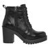 Coturno Feminino Confort em Couro - Preto