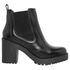  Bota Feminina Chelsea Country Confort em Couro Salto Alto - Preto