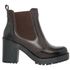  Bota Feminina Chelsea Country Confort em Couro Salto Alto - Café