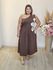 VESTIDO BELLA FLOR NULA MANGA MARRON