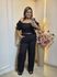 CALÇA PANTALONA EM LINHO-PRETO