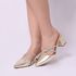 Scarpin Mule Valentina - Salto Bloco Ouro Light