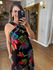 VESTIDO VISCOLINHO ESTAMPADO LONGO - PRETO 