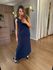 VESTIDO MALHA DE ALGODÃO UM OMBRO SÓ - AZUL MARINHO 