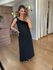 VESTIDO MALHA DE ALGODÃO UM OMBRO SÓ - PRETO