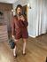 CONJUNTO SHORT E CAMISA 100% ALGODÃO MARIA - MARROM 