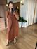 VESTIDO CASSIA COURO ECO - MARROM