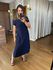 VESTIDO MALHA DE ALGODÃO LINDA MANGA CURTA - AZUL MARINHO 