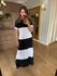 VESTIDO MALHA DE ALGODÃO BICOLOR BRUNA - PRETO COM BRANCO