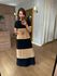 VESTIDO MALHA DE ALGODÃO BICOLOR BRUNA - PRETO COM DOCE DE LEITE