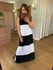 VESTIDO REGATA MALHA DE ALGODÃO BICOLOR ELISA - PRETO COM BRANCO