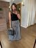CONJUNTO REGATA E SAIA MALHA IBIZA - PRETO E LISTRAS