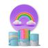 Kit Painel Cilindro Tema Arco Iris Infantil