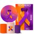 Kit Casado Veste Fácil Trio de Capas Cilindros + Painel Redondo + Painel Retangular Tema Fevereiro Laranja e Roxo