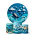 Kit Painel Cilindro Tema Oceano Papercut