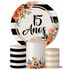 Trio Capas Cilindros + Painel Tema 15 Anos Floral Veste Fácil