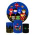 Trio Capas Cilindros + Painel Tema Heróis Baby Veste Fácil