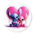 Painel Redondo Tema Stitch Love Splash