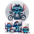 Trio Capas Cilindros + Painel Tema Stitch Rapper