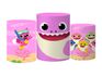 Trio Capas Cilindros Tema Baby Shark Rosa Veste Fácil C/ Elástico