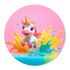 Painel Redondo Tema Unicornio 3d Veste Facil C/ Elástico