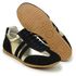 Tenis Feminino Casual Dorf Retro Couro Preto e Ouro