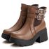 Bota Coturno Chelsea Feminina Couro Legitimo Mouro - REF: 6731