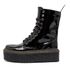 Coturno Plataforma Brienne Estilo Veggie Verniz Preto