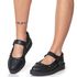 New Creeper Sapatilha Bico Fino Estilo Veggie Morticia Preto