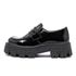 Sapato Mocassim Tratorado Briggite Estilo Veggie Verniz Preto