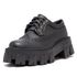 Sapato Oxford Tratorado Estilo Veggie Rolly Preto