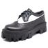 Sapato Oxford Tratorado Estilo Veggie Rolly Preto/Branco