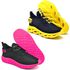 Kit 2 Tênis Unissex Evoltenn Easy Modelos Diferentes Preto Amarelo e Preto Rosa