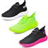 Kit 3 Tênis Boost Unissex Evoltenn Esportivo Colmeia Verde, Preto Rosa e Preto Branco
