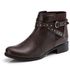 Bota Feminina de Couro Cano Curto Legitimo Café