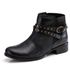 Bota Feminina de Couro Cano Curto Legitimo Preta
