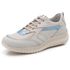 Tênis Casual Feminino de Couro Legitimo Gelo Azul