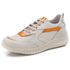 Tênis Casual Feminino de Couro Legitimo Gelo Laranja