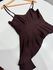 BLUSA PEPLUM ASSIMÉTRICA MARROM